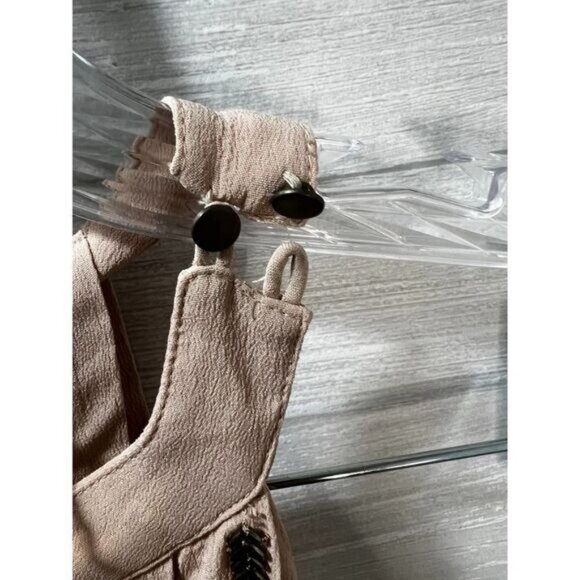 Free People Boho Tan Sleeveless Embroidered Midi Dress W/ Pockets XS - Picture 6 of 6